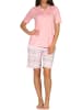 NORMANN kurzarm Schlafanzug Shorty Pyjama Ethnolook in rosa