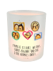 Mr. & Mrs. Panda Kerzenhalter Glas Igel Familie mit Spruch in Transparent