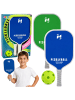 LEAN TOYS Tennis-, Badminton- und Pickleball-Schlägerset in Grün und Blau