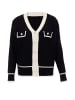faina Women Cardigan in Schwarz Weiss