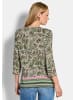 GOLDNER Blusenshirt Jerseyshirt mit floralem Design in khaki / gemustert
