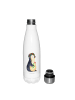 Mr. & Mrs. Panda Trinkflasche Pinguin Blumen ohne Spruch in Weiß