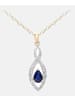 Diamant L'éternel Halskette mit Anhänger aus 375 Gelbgold mit Diamant mit Saphir