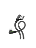 Wisam Winkel USB Lightning Schnell-Ladekabel geflochten LED, 1.2m (Schwarz)
