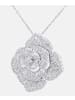 Diamant L'éternel Halskette mit Anhänger aus 375 Weißgold mit 0.25 Karat Diamant Blumen-Design ...
