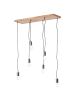 Brilliant Pendelleuchte, 6-flammig Rustik 125x80x25 cm in schwarz/holz