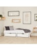Homestyle4u Palettenbett 90x200 mit Lattenrost und Bettkästen in Weiß