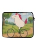 Mr. & Mrs. Panda Laptop Hülle Einhorn Radfahrer Design ohne Spruch in Weiß