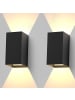 ZMH 2er-Set Wandleuchte LED in schwarz Modern 3000K warmweiß 5W IP65 Up Down L 10cm