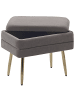 Beliani Hocker ODESSA in Grau/Gold - (W) 49 x (H) 43 x (L) 34 cm
