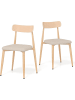 COSTWAY Esszimmerstühle 2er Set in Beige