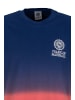 Franklin & Marshall T-Shirt Dip Dyed 30/1 Jersey in blau