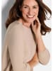 GOLDNER Strickpullover Eleganter Baumwollpullover, Halbarm in beige
