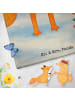 Mr. & Mrs. Panda Badehandtuch Fuchs Weihnachten Design ohne Spruch in Eisblau