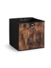 relaxdays 6 x Aufbewahrungsbox in Schwarz/ Braun - (B)30 x (H)30 x (T)30 cm