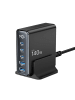 TechProtect Tech-Protect DC140W-GAN 5-PORT PD140W/QC3.0 Ladestation – Schwarz in Schwarz