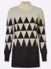 Sieh an! Longpullover in sand-schwarz-gemustert