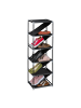 relaxdays Schuhregal in Grau/ Schwarz - (B)38 x (H)121 x (T)30 cm