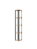 ABRIHOME Standregal in Natur Schwarz 26x26x165 cm mit LED 4 Ebenen