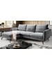 Inn.Furn Sofa grau Webstoff 259 x 167 cm, Ecksofa 5-Sitzer, L-Sofa Ottomane links
