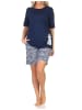 NORMANN Kurzarm Pyjama Schlafanzug Shorty Maritimer Look in marine