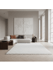 KADIMA DESIGN Teppich Hochflor Shaggy Uni Style Polypropylen Wohnzimmer in Weiß