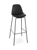 KADIMA DESIGN Barhocker mit Rückenlehne Metall Kunststoff | 44,5x44,5x95,5 cm in Schwarz