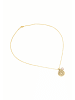 Gemshine Halskette mit Anhänger Maritim Nautics Windrose Kompass - Nordstern Polarstern Rosenquarz in gold coloured