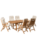 Beliani 7-tlg Gartentisch Set JAVA PREMIUM in Braun/Beige