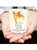 Mr. & Mrs. Panda Windlicht aus Glas Corgi Po mit Spruch in Transparent