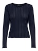 ONLY Einfarbiges Langarm Shirt Basic Top ONLCARLOTTA in Blau-2