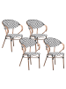 Beliani 4er-Set Esszimmerstuhl CASPRI in Schwarz/Weiß/Braun