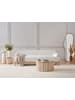 Beliani 3-Sitzer Sofa SOSJO in Weiß/Braun - (W) 219 x (H) 74 x (L) 83 cm