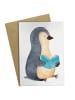 Mr. & Mrs. Panda Jubiläumskarte Pinguin Buch ohne Spruch in Weiß