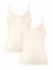 Hessnatur Spaghetti-Top V-Neck Fitted 2er-Set in natur