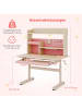 COSTWAY Schreibtisch Kinder in Rosa