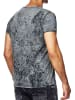 Rusty Neal Acid Washed T-Shirt mit Prints in Anthrazit