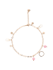 faina Women Ankle Bracelet in Rose Gold White