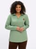 sheego Langarm-Poloshirt in eucalyptus
