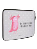 Mr. & Mrs. Panda Laptop Bag Axolotl Glücklich mit Spruch in Grau Pastell