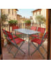 VCM  7 tlg. Bistroset Balkonset Gartenset Metall Sumila in Rot