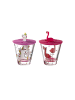 LEONARDO 2er Set Kinderbecher mit Deckel Bambini 215 ml in Einhorn & Flamingo