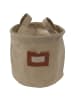Home&Styling Collection Materialkorb mit Fenster und Griffen in Beige, Ø 16 cm