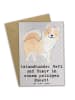 Mr. & Mrs. Panda Grußkarte Islandhund Freude mit Spruch in Grau Pastell