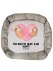 Mr. & Mrs. Panda Hundematte Faultiere Herz mit Spruch in Grau Pastell