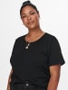 ONLY Carmakoma T-Shirt Kurzarm Rundhals Curvy Plus Size Shirt in Schwarz