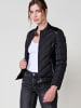 KOROSHI Padded biker jacket women in SCHWARZ