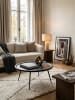 KADIMA DESIGN Couchtisch 75x75x38 cm Mango Massivholz Metall Sofatisch Rund