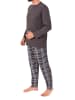 NORMANN Schlafanzug langarm Karohose in anthrazit