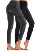 H.I.S Leggings in schwarz-bedruckt, schwarz-uni